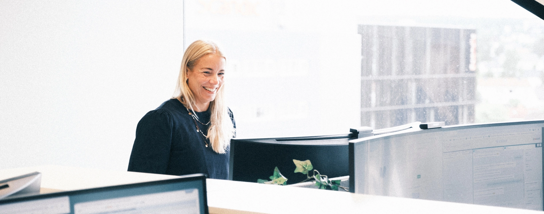Woman at computer in office
